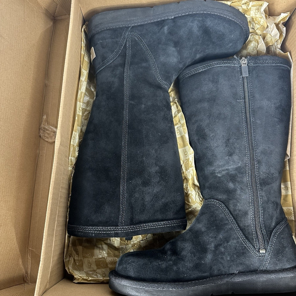 UGG Australia Kenly Tall Black Zip Up Boots Womens Size 6 - Picture 8 of 10